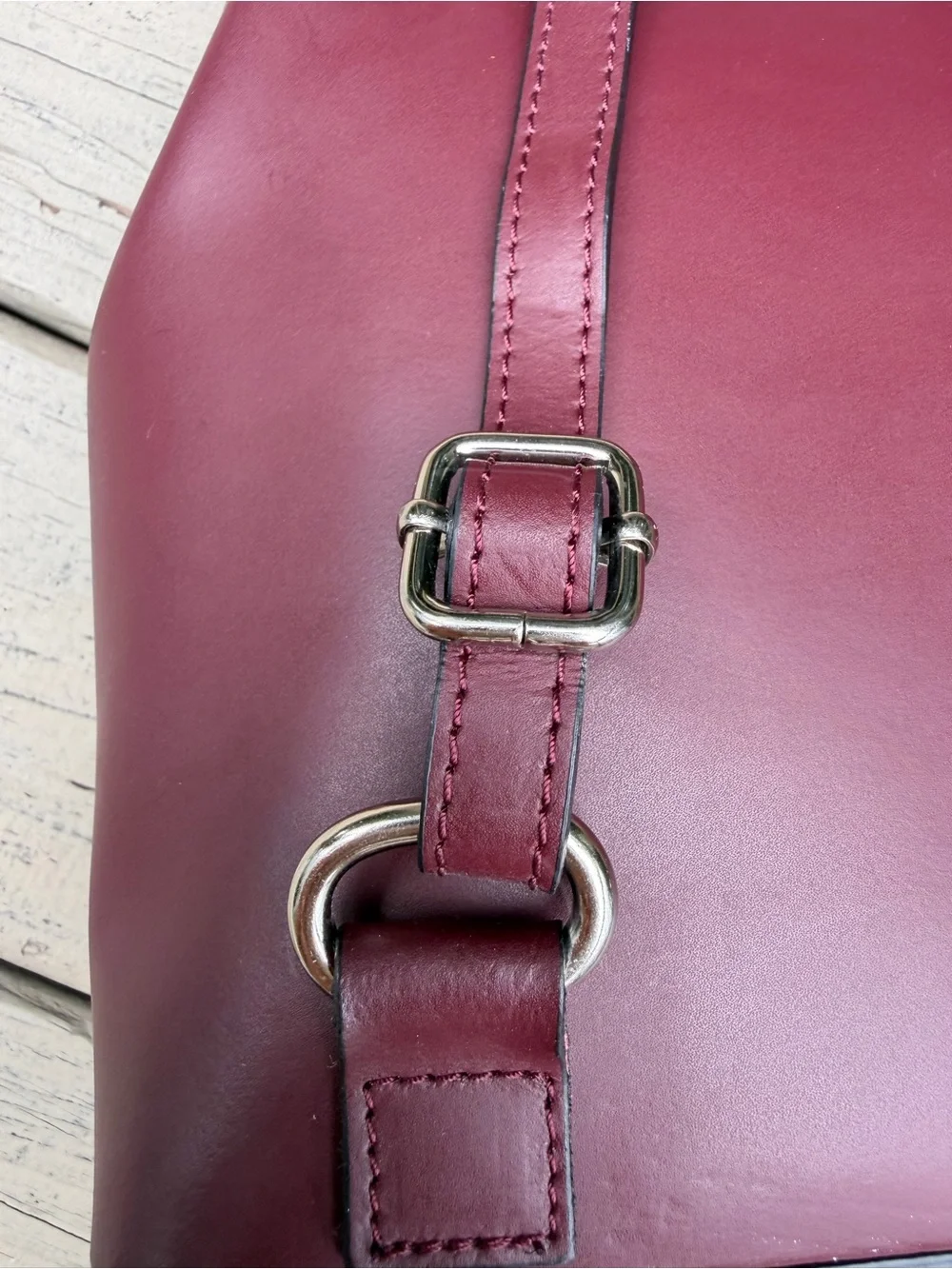Stella Dutti Burgundy Drawstring Backpack Bag